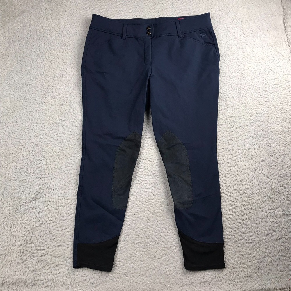 RJ Classics Gulf Knee Patch Breeches 32R (35x25) Navy Mid Rise Equestrian Pants
